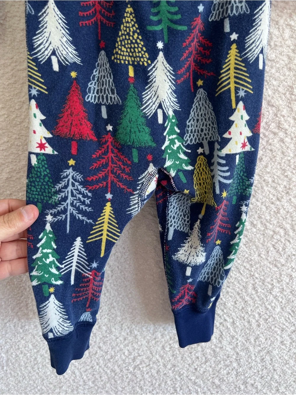 Hanna Andersson Infant Blue Winter Christmas Zipper Pajamas‎ Size 18-24 Months
